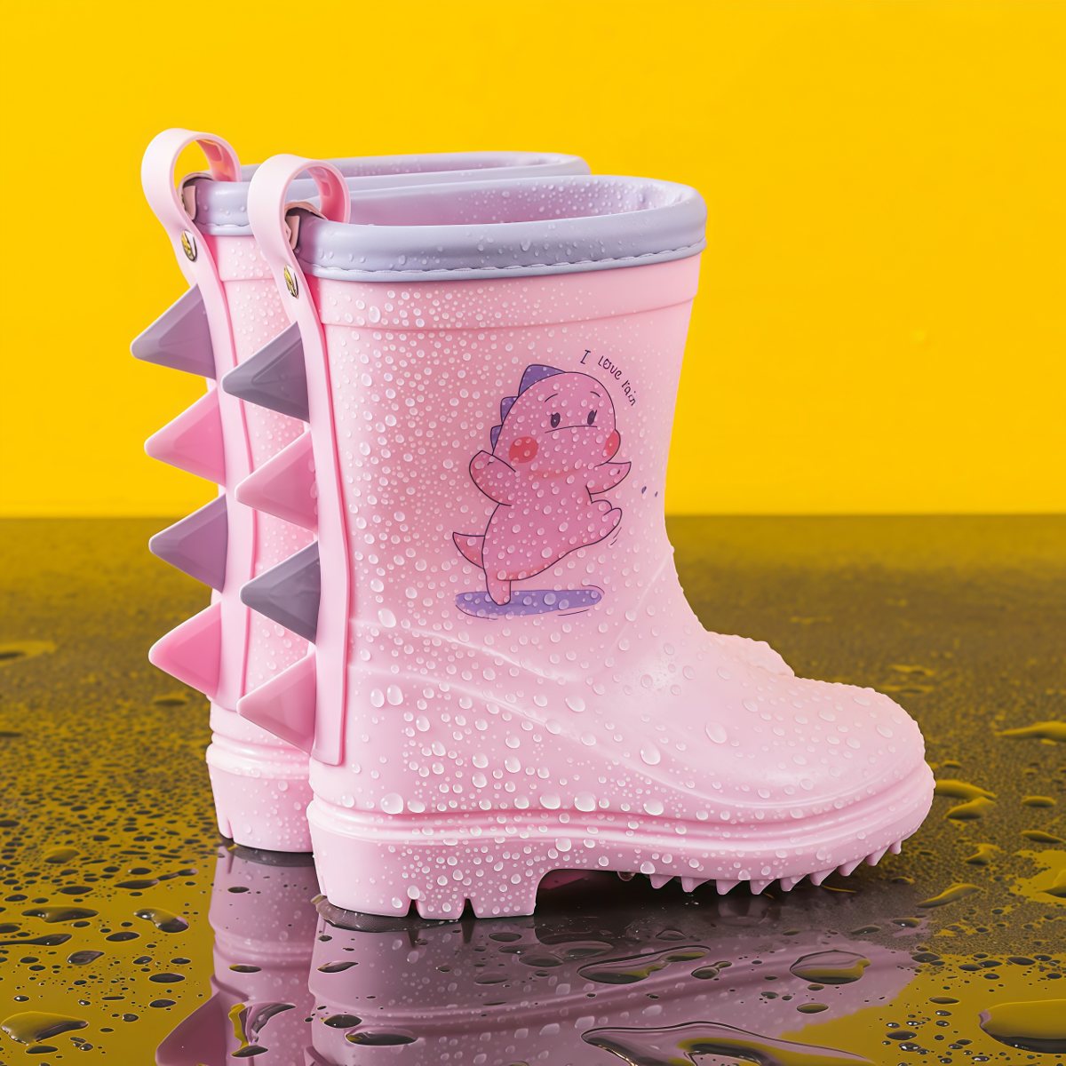 儿童雨鞋女孩防滑恐龙防水水鞋