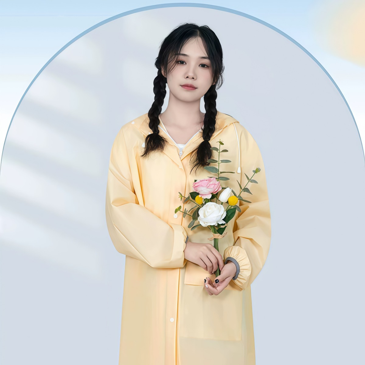 武汉雨具网·雨衣女款一体式长款全身防暴雨成人外穿电动车新雨披学生专用单人·产品图4