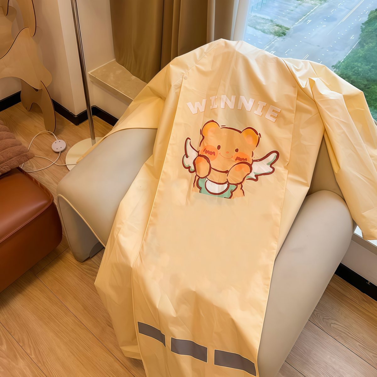 武汉雨具网·黄油小熊雨衣女款长款全身防暴雨新款电动电瓶车单人连体成人雨披·产品图3
