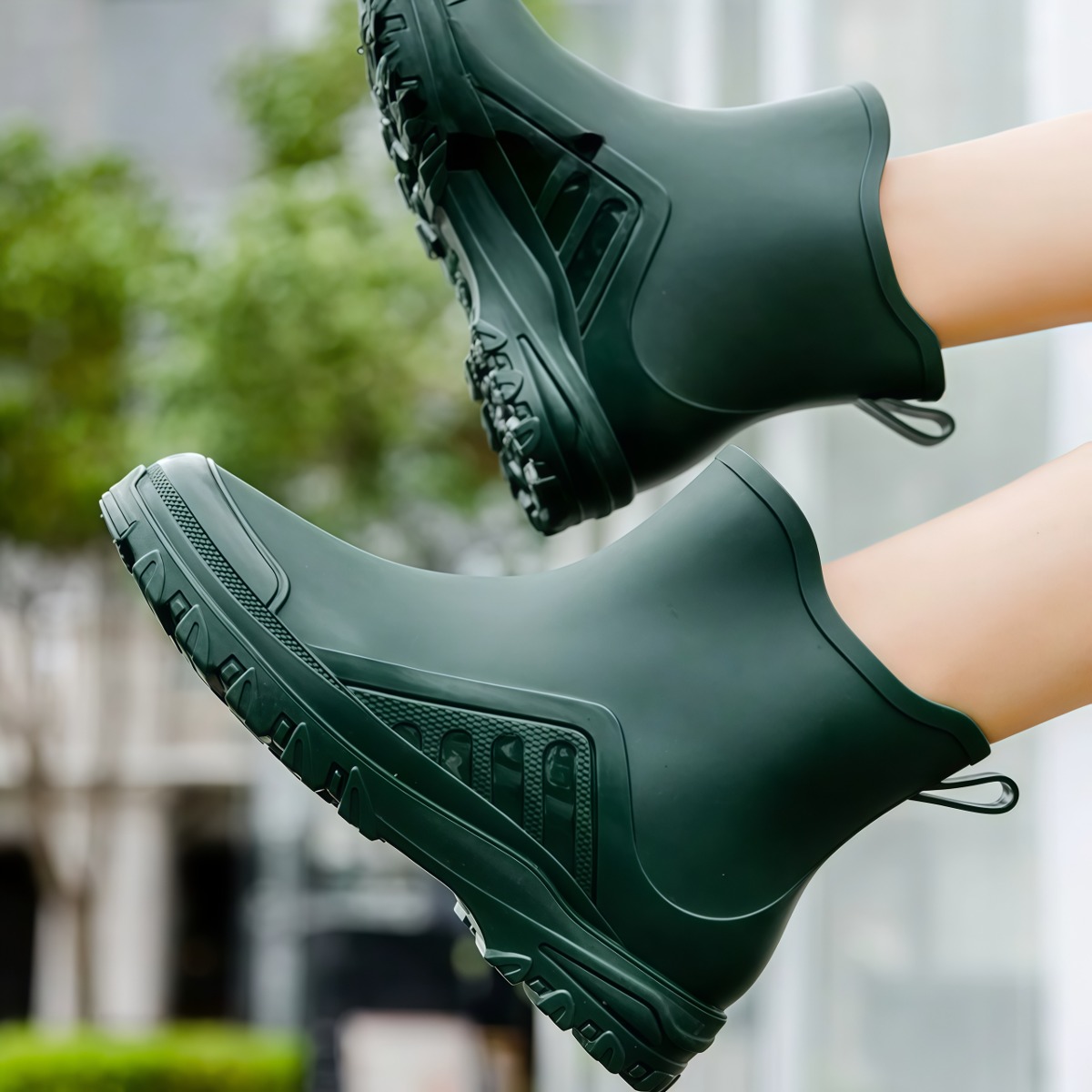 武汉雨具网·德系雨鞋女款防滑加厚中短筒雨靴加绒舒服防水洗车厨房低筒水胶鞋·产品图2