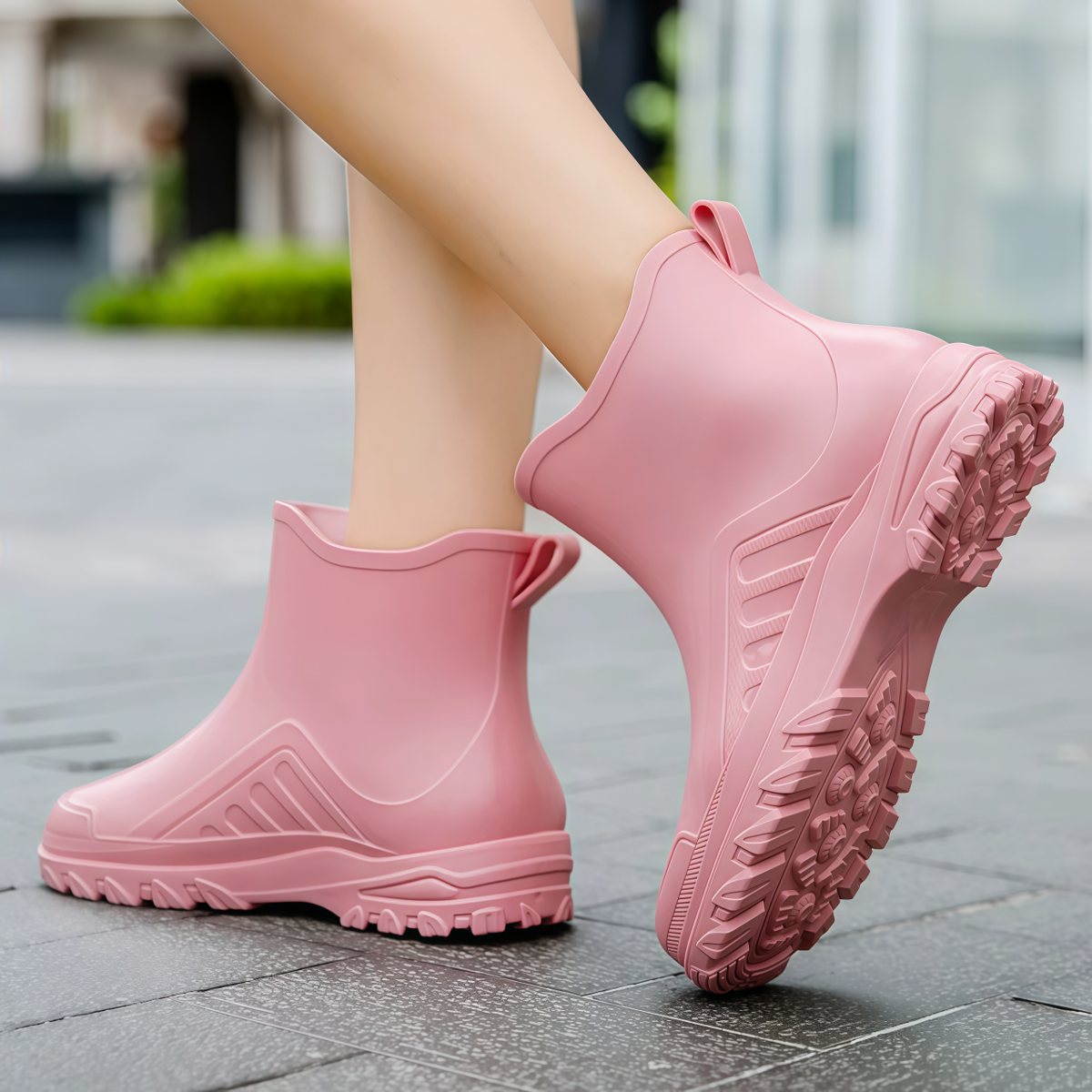 武汉雨具网·德系雨鞋女款防滑加厚中短筒雨靴加绒舒服防水洗车厨房低筒水胶鞋·产品图6