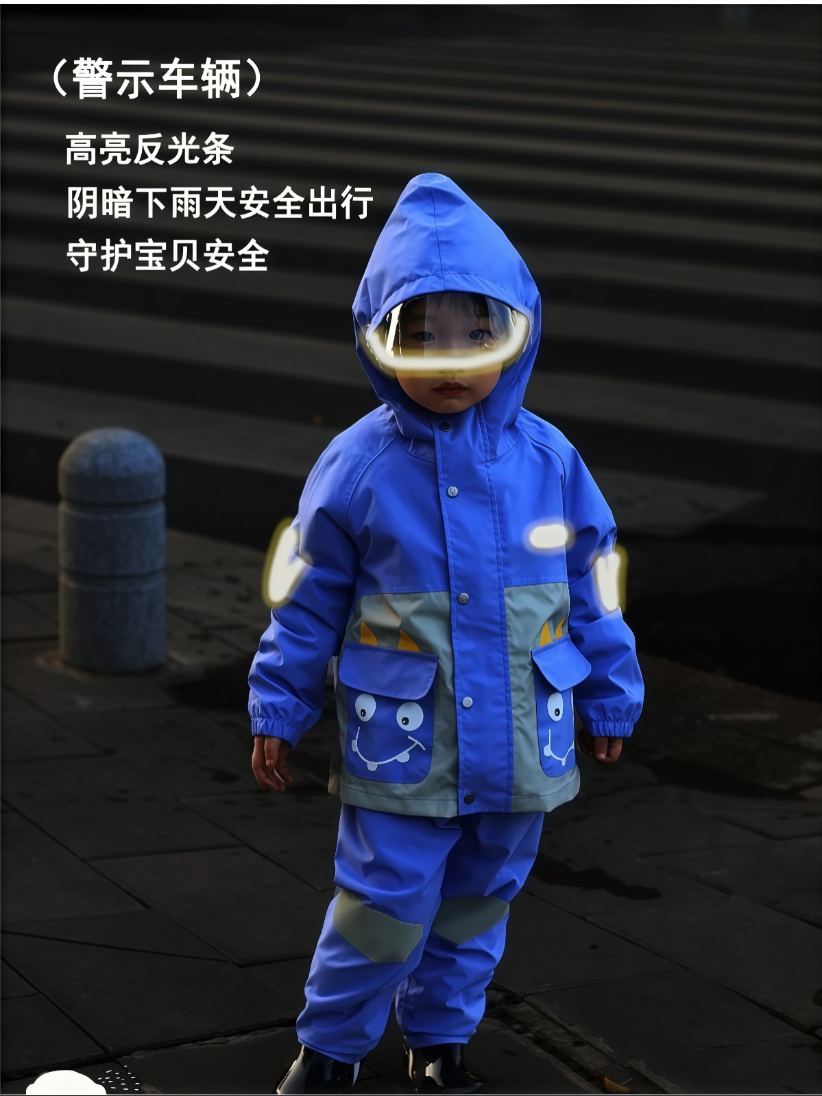 儿童雨衣分体套装男童女童幼儿园宝宝上学轻便全身雨鞋雨披 - 详情图