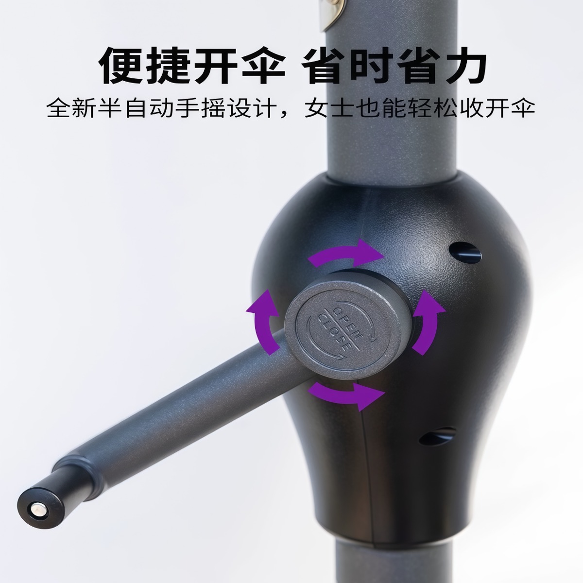 武汉雨具网·靠墙伞半边伞咖啡奶茶商铺长方形太阳伞商用中柱伞户外遮阳伞·产品图6