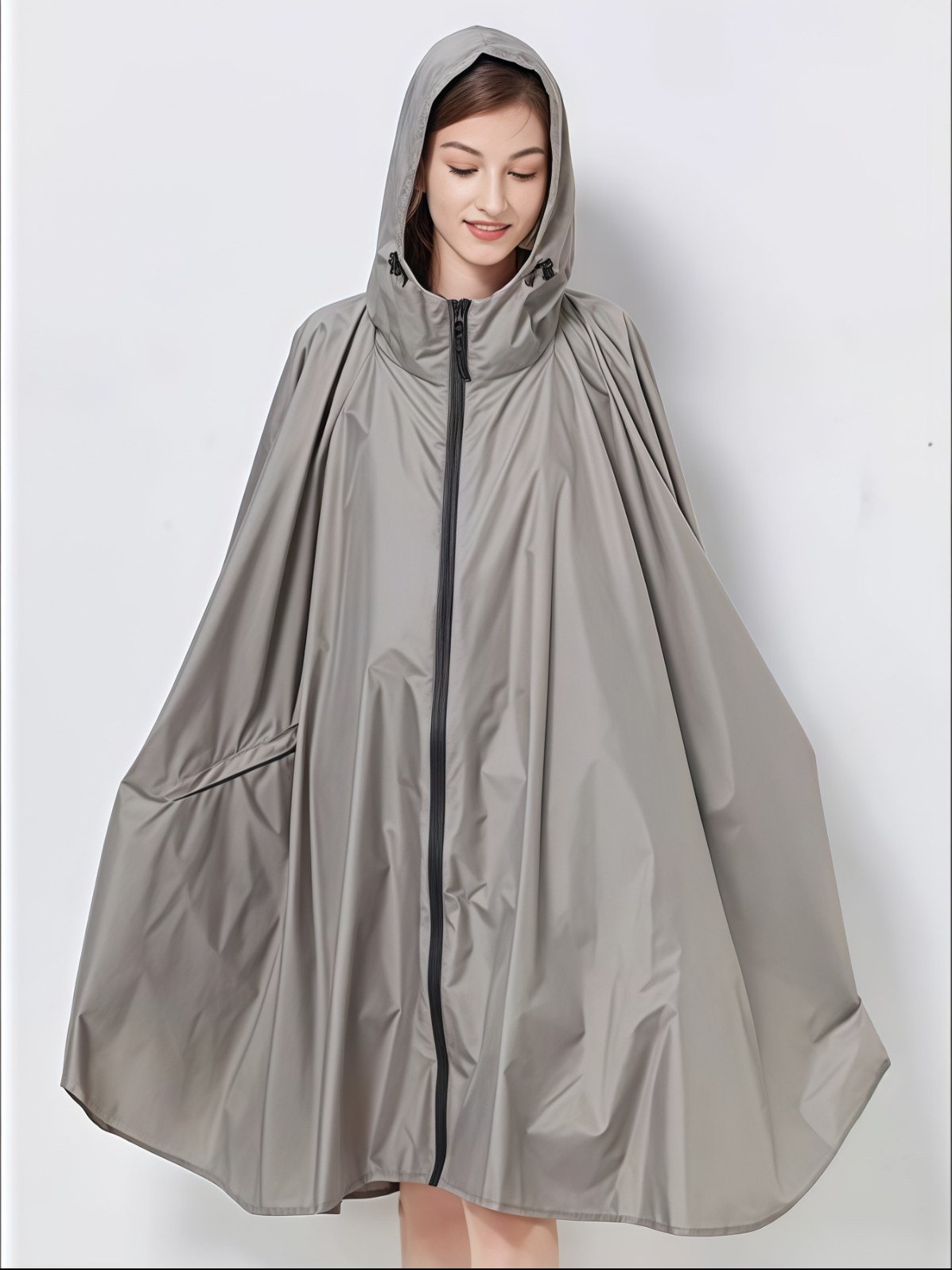 成人雨衣时尚日韩宽松大码男女同款旅游户外防水轻薄斗篷雨披外套 - 详情图