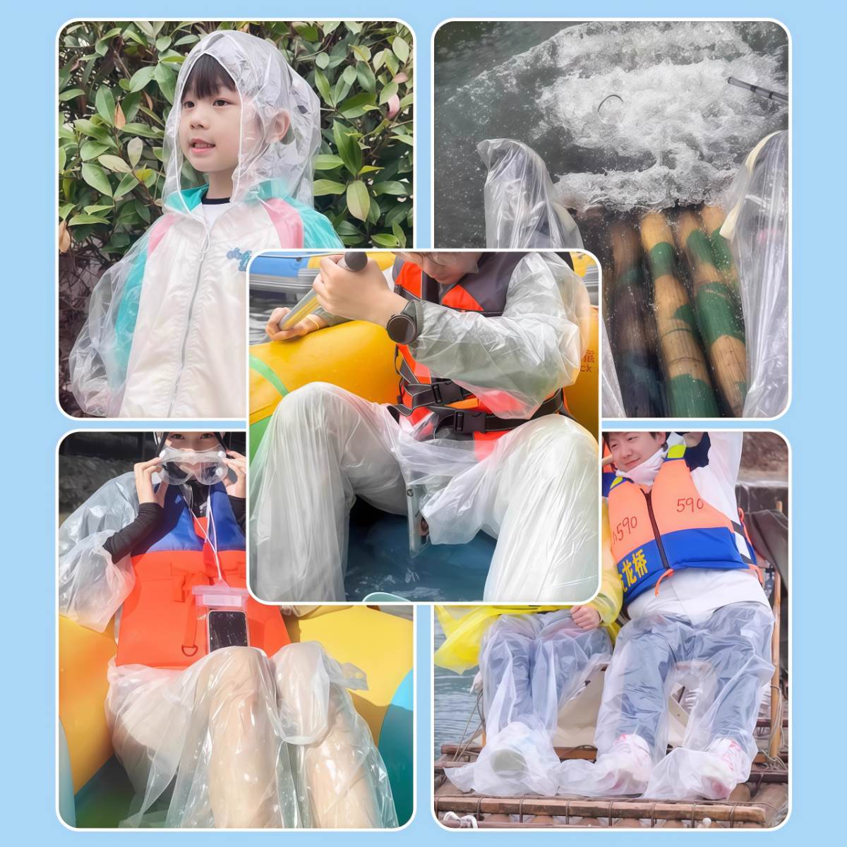 武汉雨具网·漂流专用包脚雨衣一次性激流勇进连体儿童全身加厚分体防水游乐园·产品图2