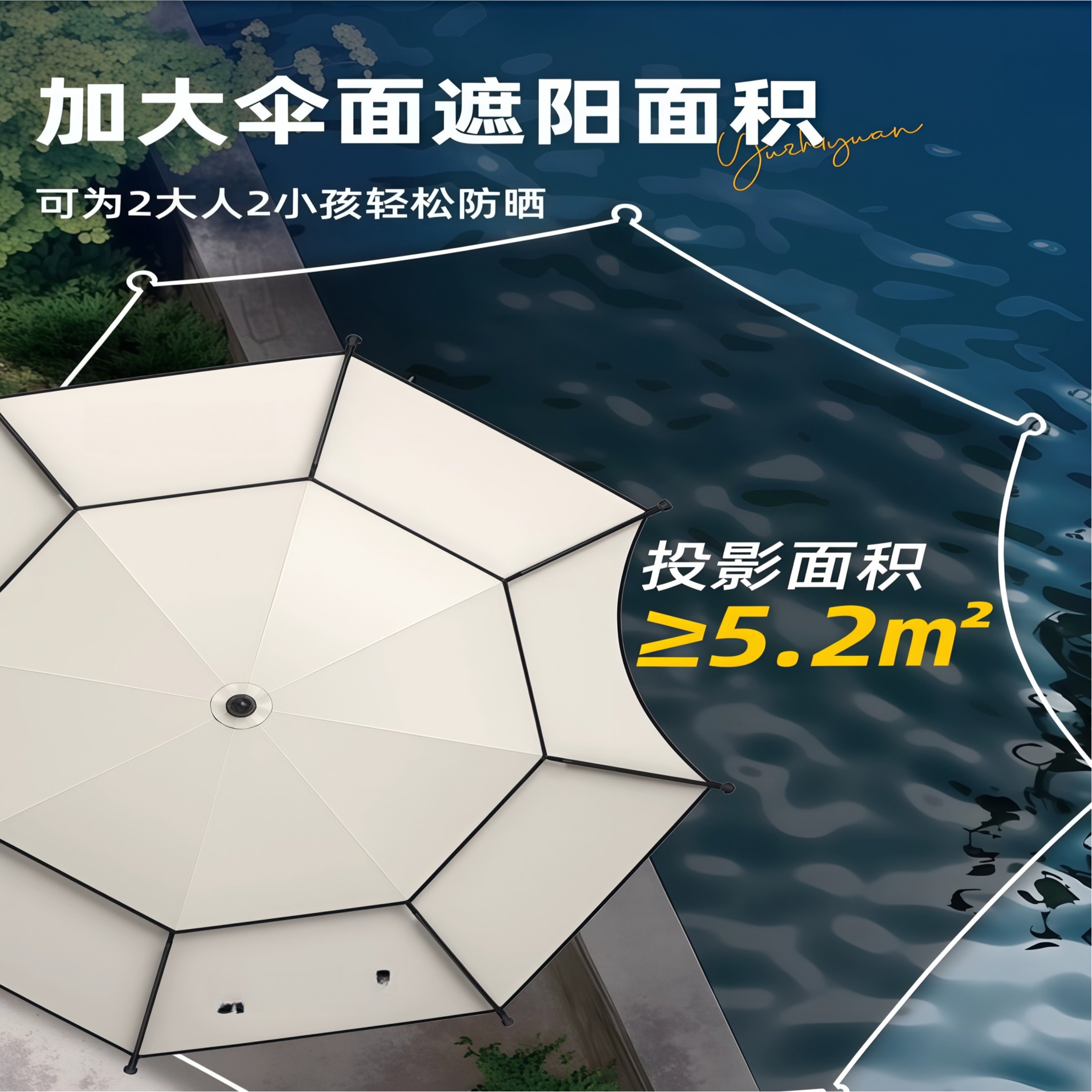 武汉雨具网·户外遮阳伞太阳伞沙滩露营天幕伞露营车雨伞·产品图3