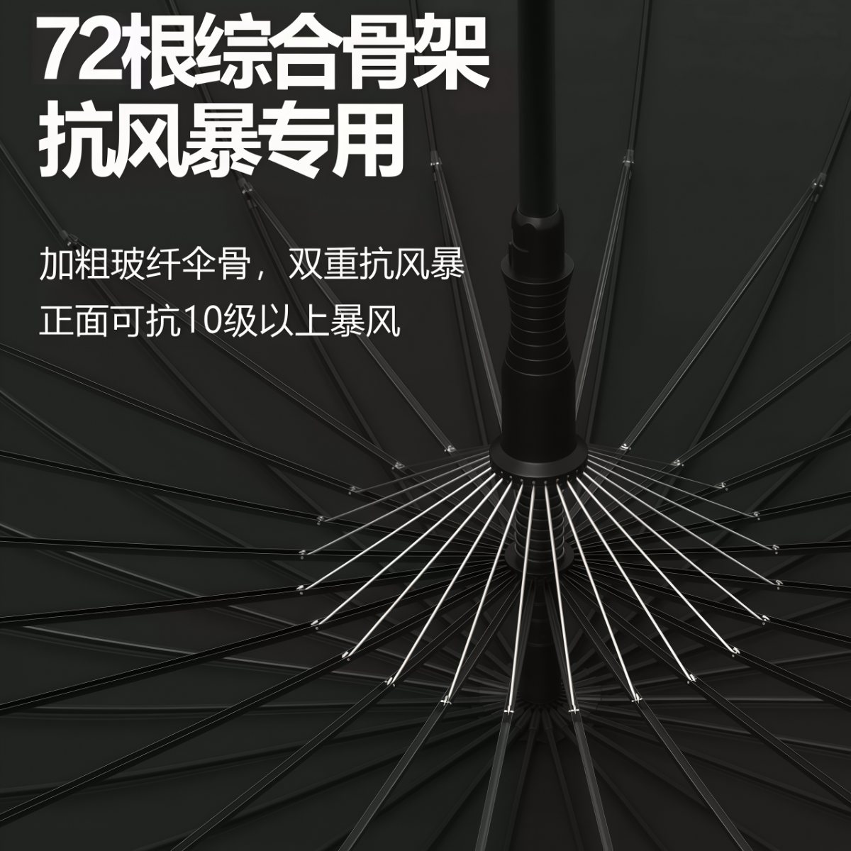 武汉雨具网·长柄雨伞双层加大加厚加固自动防风暴雨专用男士结实定制直杆大伞·产品图4