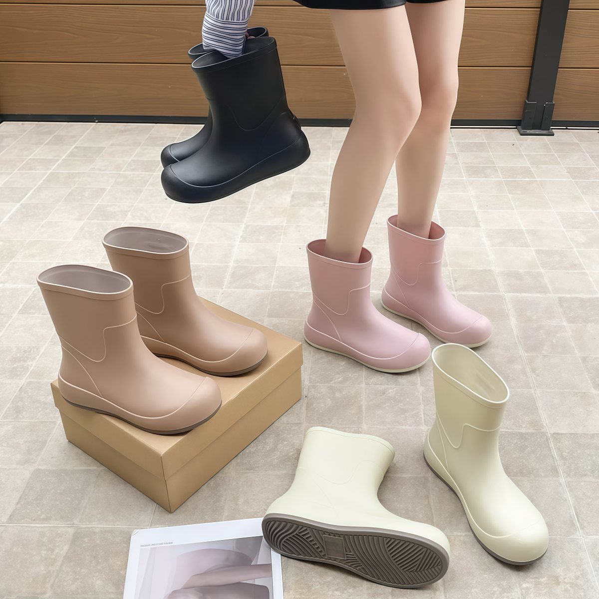 武汉雨具网·水鞋女防水防滑不累脚雨鞋女款成人套鞋女式可爱雨靴胶鞋软·产品图3