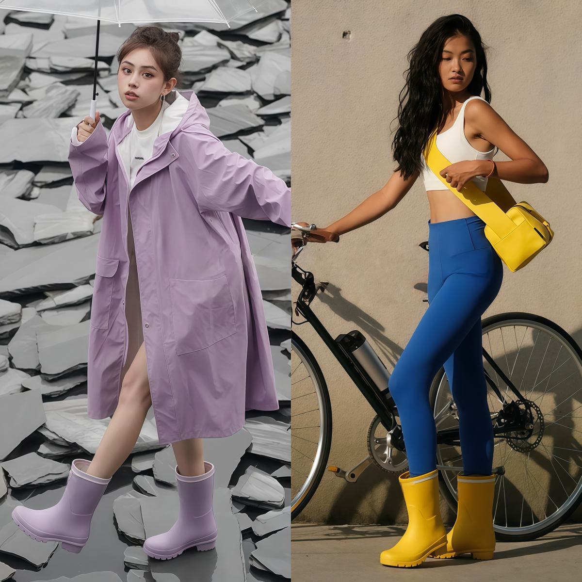 马卡龙雨靴时尚防滑水鞋女成人中筒雨鞋外穿胶鞋户外