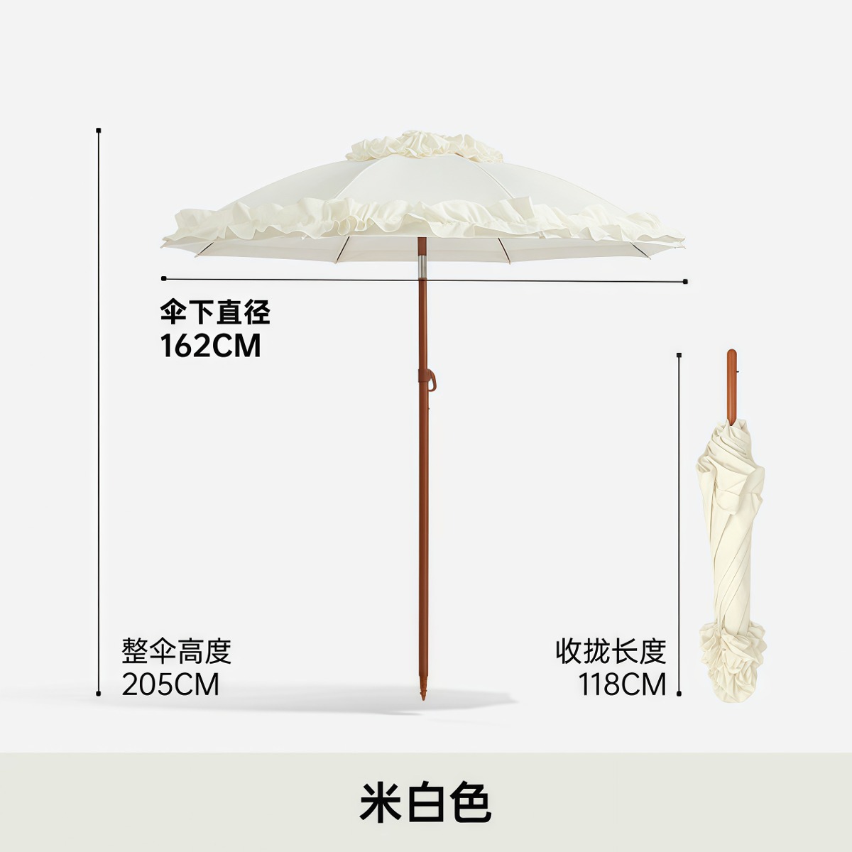 武汉雨具网·小清晰花边伞户外防晒遮阳太阳伞拍照网红装饰氛围感大雨伞摆摊伞·产品图5