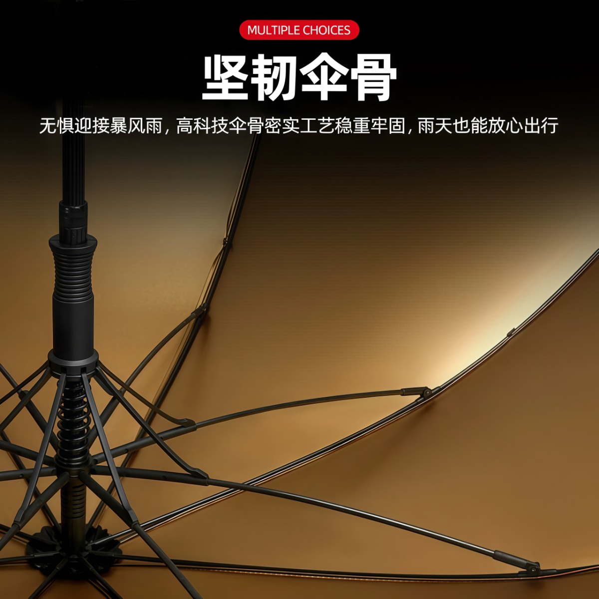 武汉雨具网·商务实木手柄大号长雨伞定制logo高端抗风直杆双人广告伞印图案字·产品图3