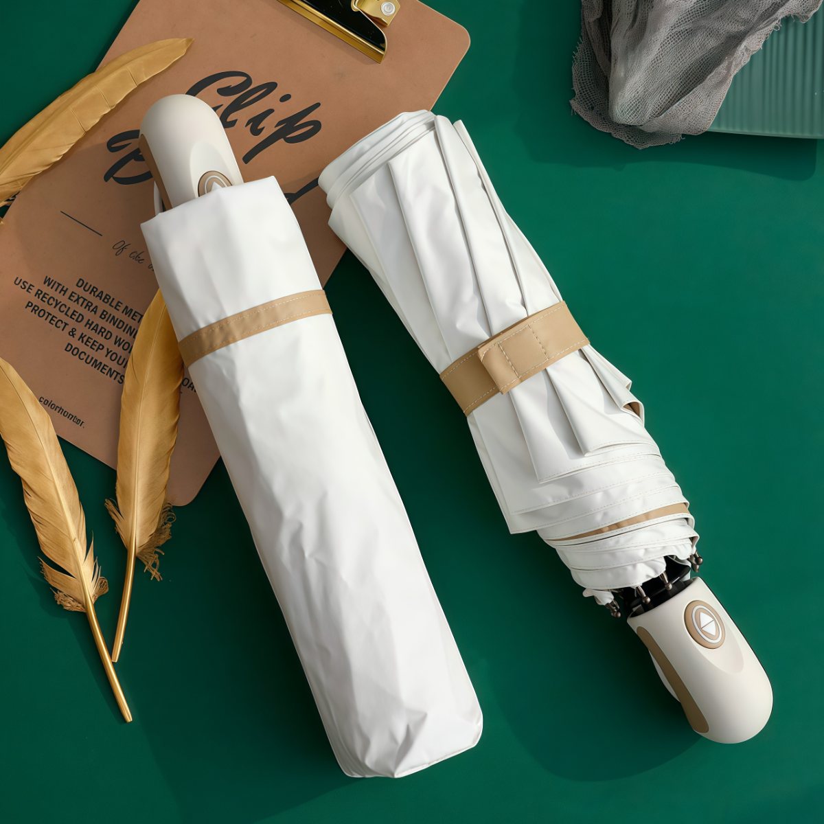 武汉雨具网·全自动太阳伞双人晴雨伞两用女五折钛金防晒防紫外线遮阳伞小清新·产品图2