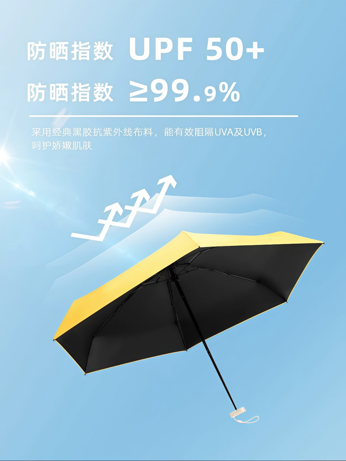 防晒口袋伞防紫外线五折胶囊超轻小巧便携遮阳太阳伞女 - 详情图