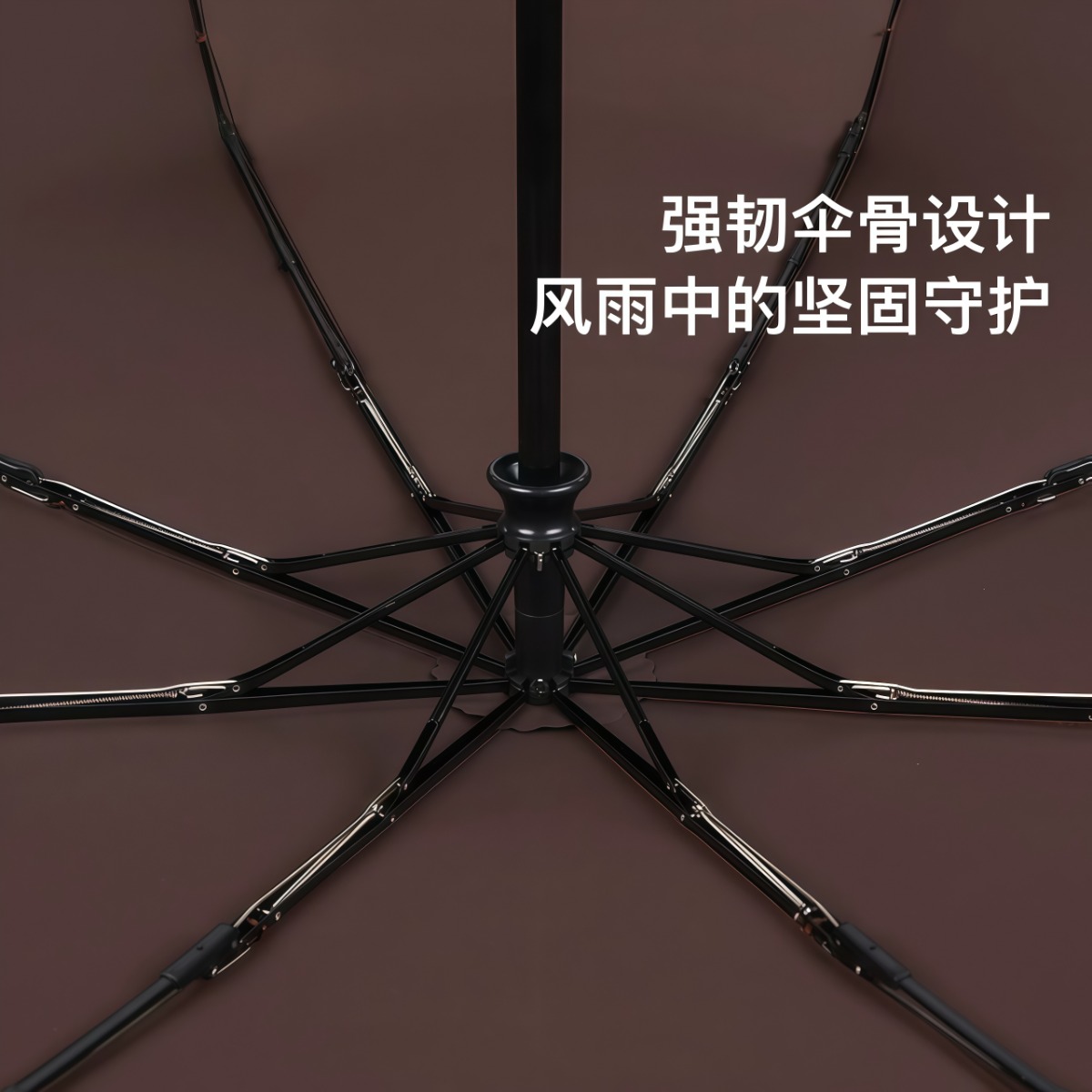 武汉雨具网·英伦商务简约轻便雨伞男女士加固结实抗风高颜值复古全自动折叠伞·产品图4