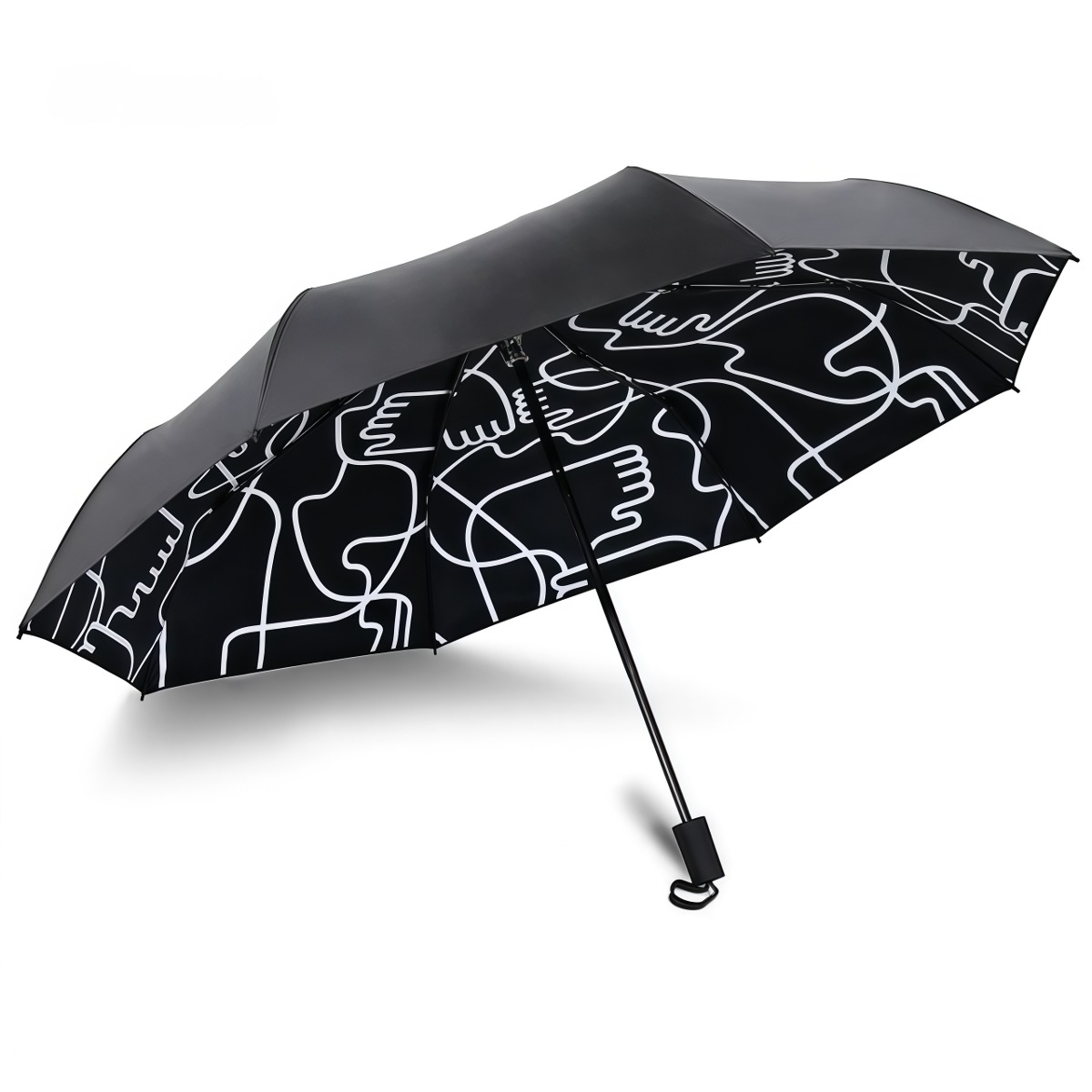 武汉雨具网·全自动晴雨伞遮阳防晒伞防紫外线两用创意五折叠黑胶太阳伞女·产品图3