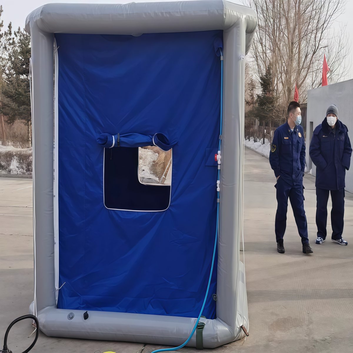 武汉雨具网·单人洗消帐篷 充气消防帐篷消防化工医用应急救援 公众洗消站·产品图4