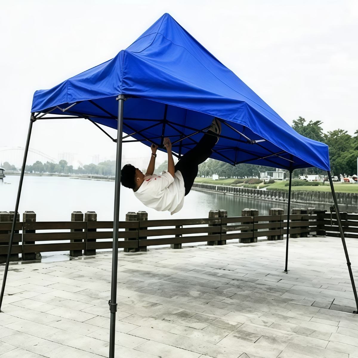 武汉雨具网·四脚帐篷加厚四角雨棚大伞户外遮阳棚摆摊用折叠伸缩式棚子防雨篷·产品图2
