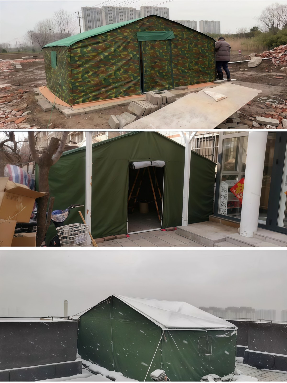 野外工程工地施工救灾帆布应急民用户外大型养蜂加厚防雨住人帐篷 - 详情图
