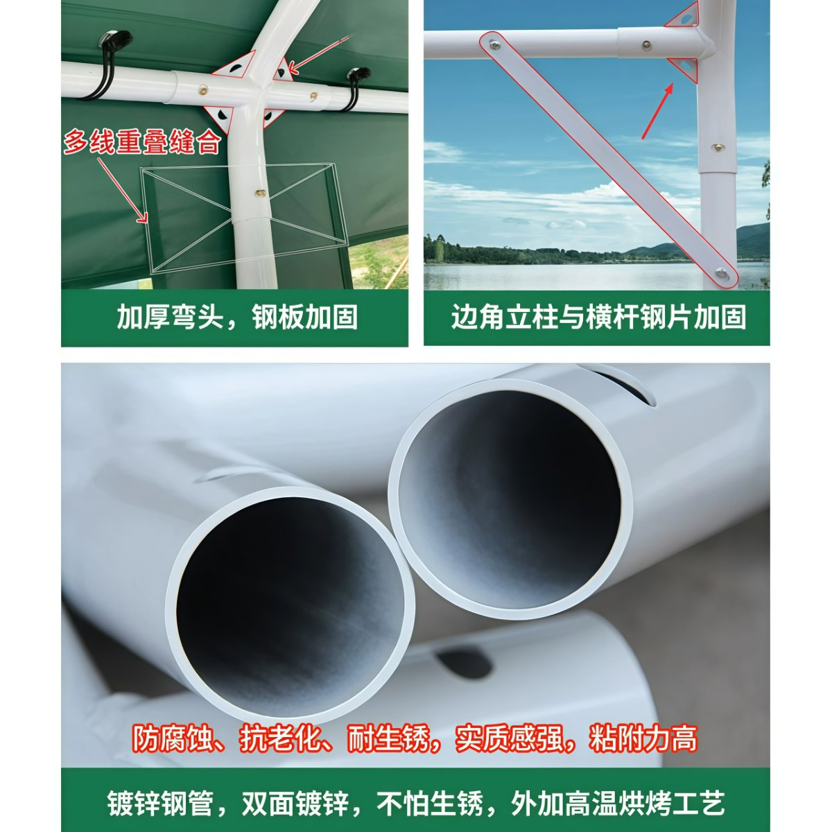 武汉雨具网·集市摆摊用帐篷遮阳棚夜市篷房户外四角伞防风雨棚商展摆摊遮阳伞·产品图6