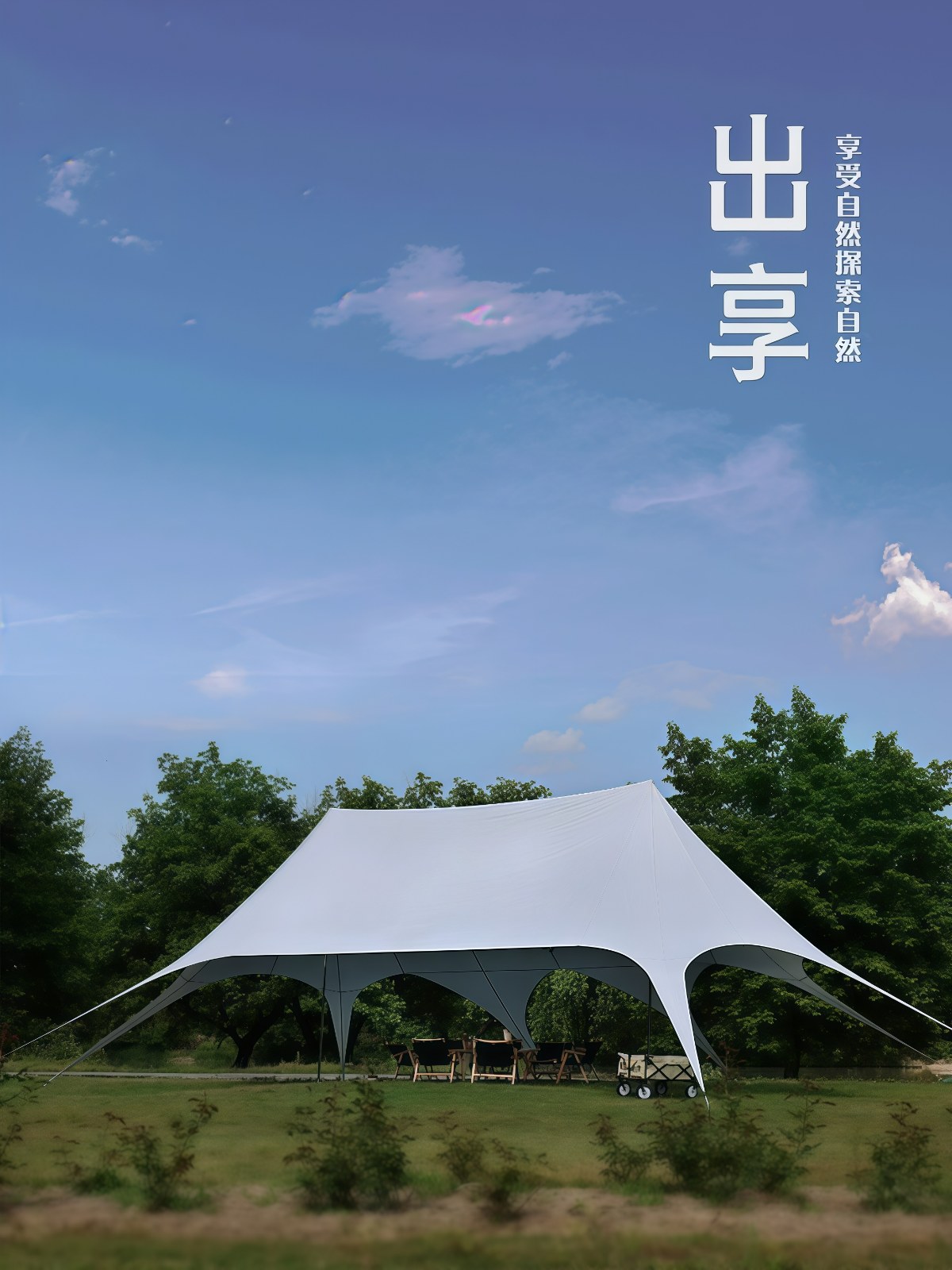 户外装备天幕大型活动双顶防晒野营户外便携试遮阳帐篷 - 详情图