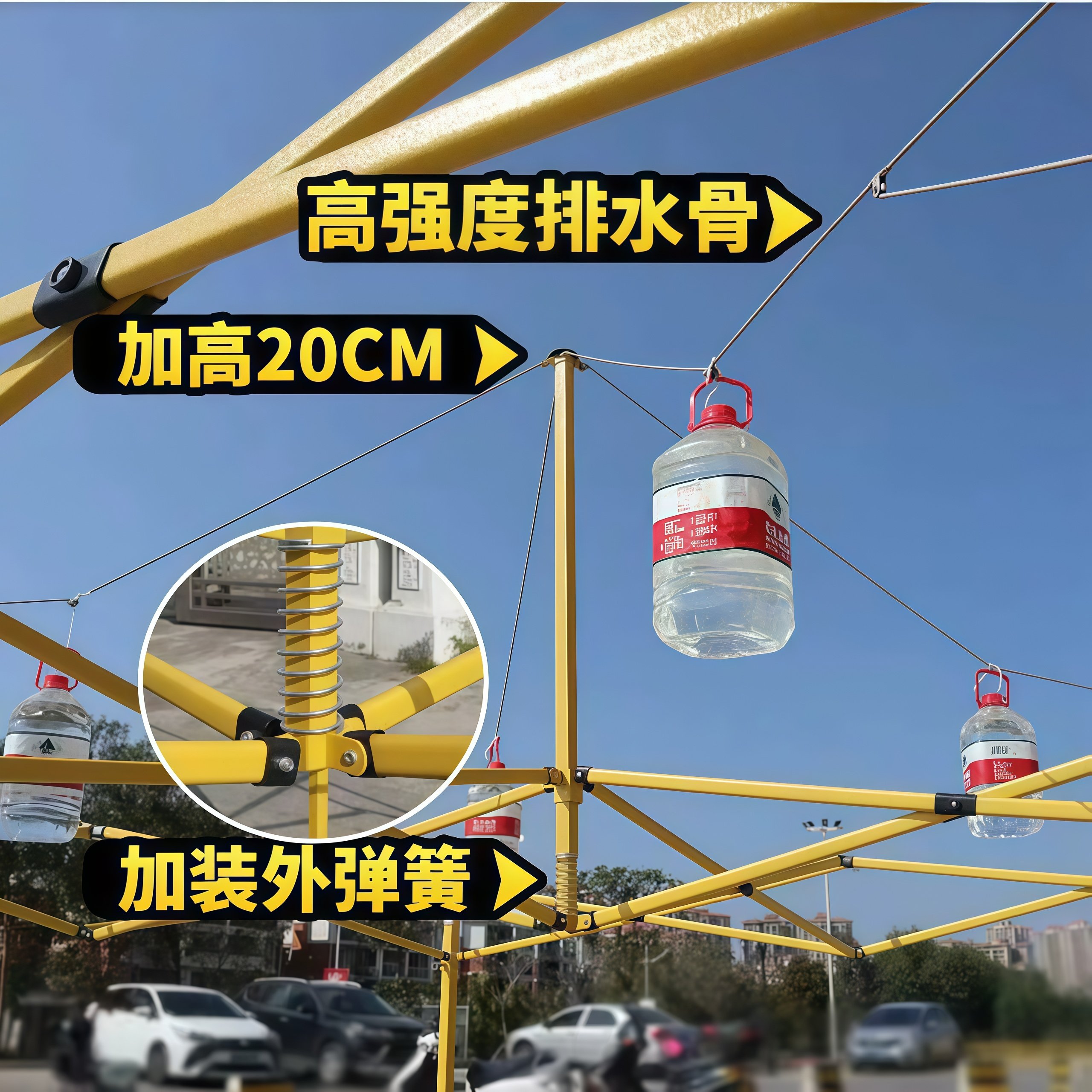 武汉雨具网·集市户外帐篷遮阳伞摆摊用四脚雨棚布网红露营防雨棚四角夜市棚子·产品图5