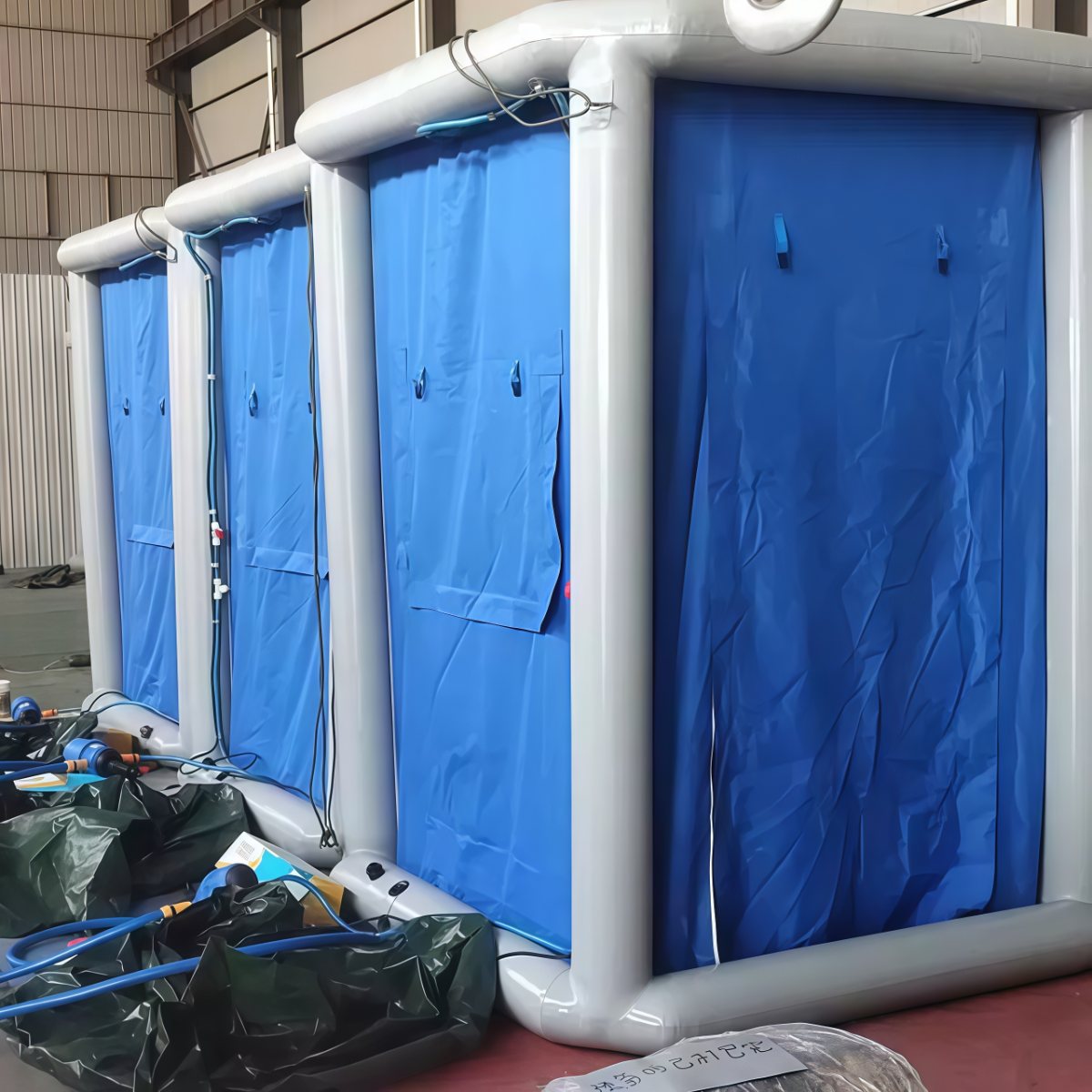 武汉雨具网·单人洗消帐篷 消防救援化工厂用充气式喷淋洗澡帐篷·产品图4
