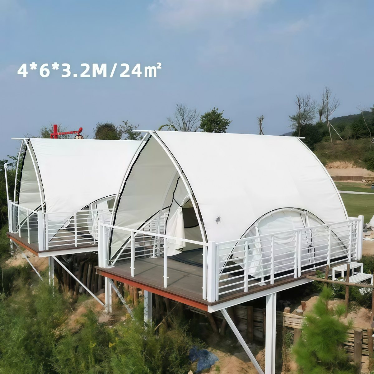 武汉雨具网·户外酒店双层帐篷轻奢营地景区网红野奢沐茜露营帆船防晒露营帐篷·产品图4