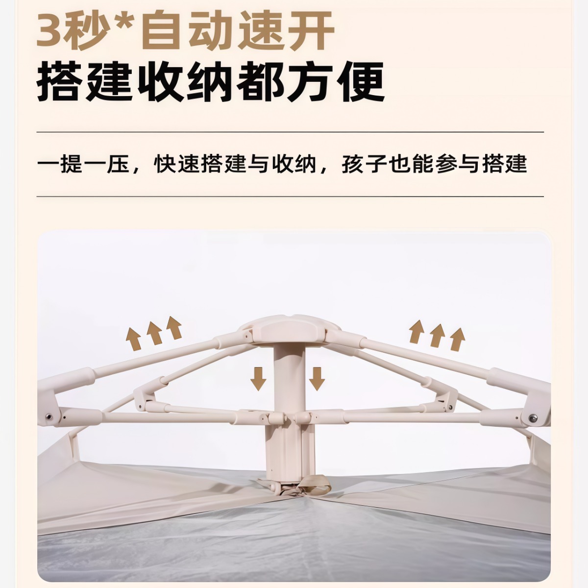 武汉雨具网·黑胶帐篷户外折叠便携全自动露营儿童野餐防晒速开·产品图4