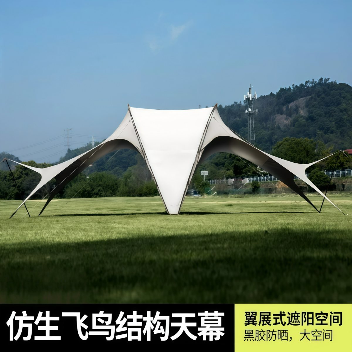 武汉雨具网·穹顶天幕帐篷户外速开露营野营防雨黑胶二合一大遮阳棚·产品图2