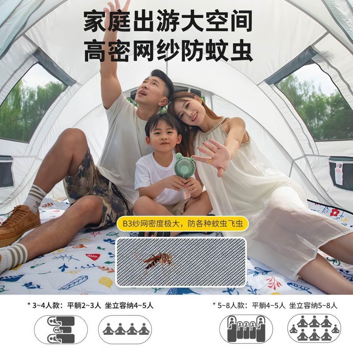 武汉雨具网·加厚涂银一抛速开全自动帐篷户外便携式折叠露营野营过夜防晒防雨·产品图4
