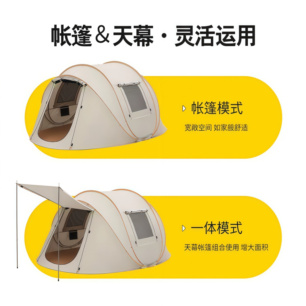 武汉雨具网·加厚涂银一抛速开全自动帐篷户外便携式折叠露营野营过夜防晒防雨·产品图6