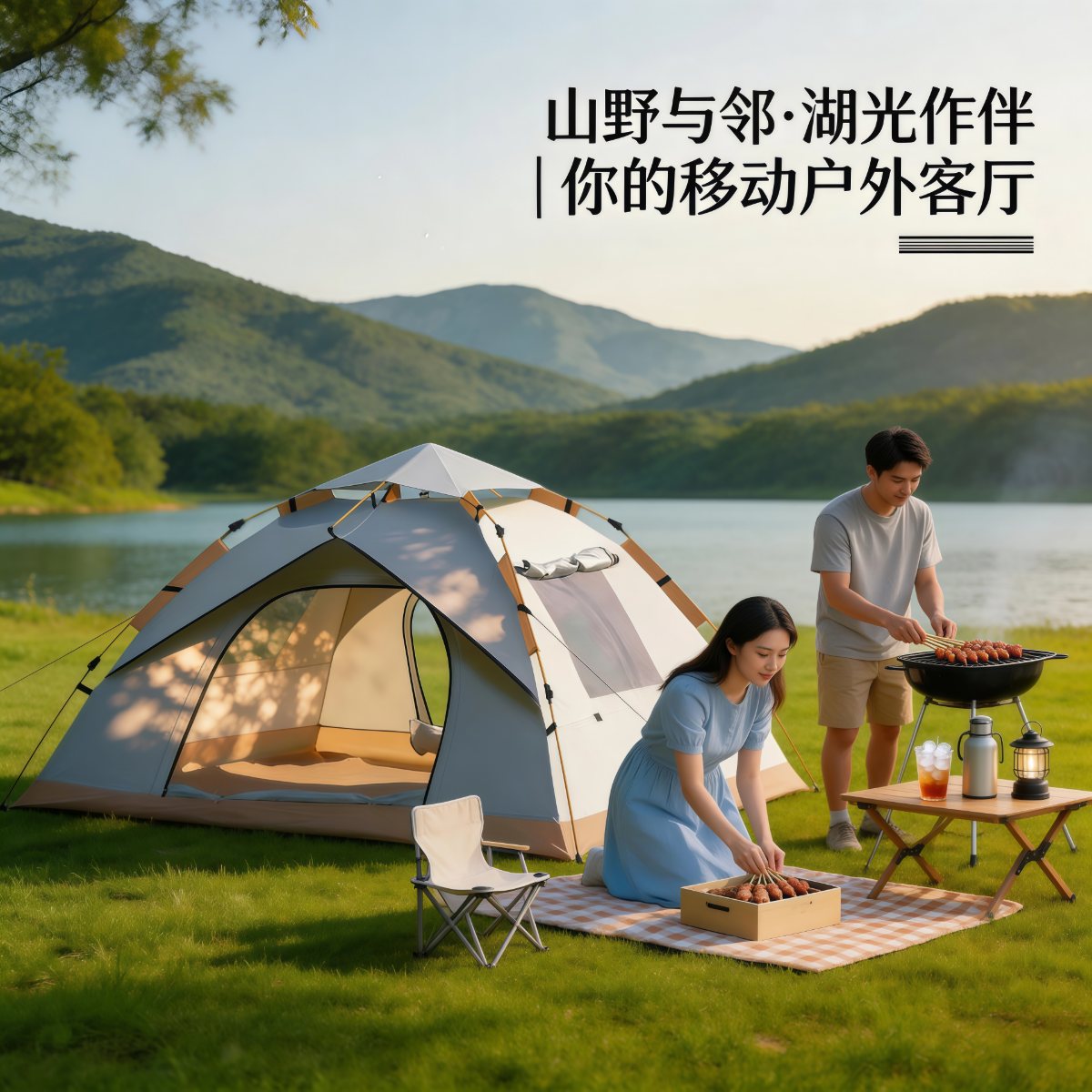 武汉雨具网·帐篷户外便携式折叠自动速开防晒露营过夜室内防雨加厚免安装·产品图3