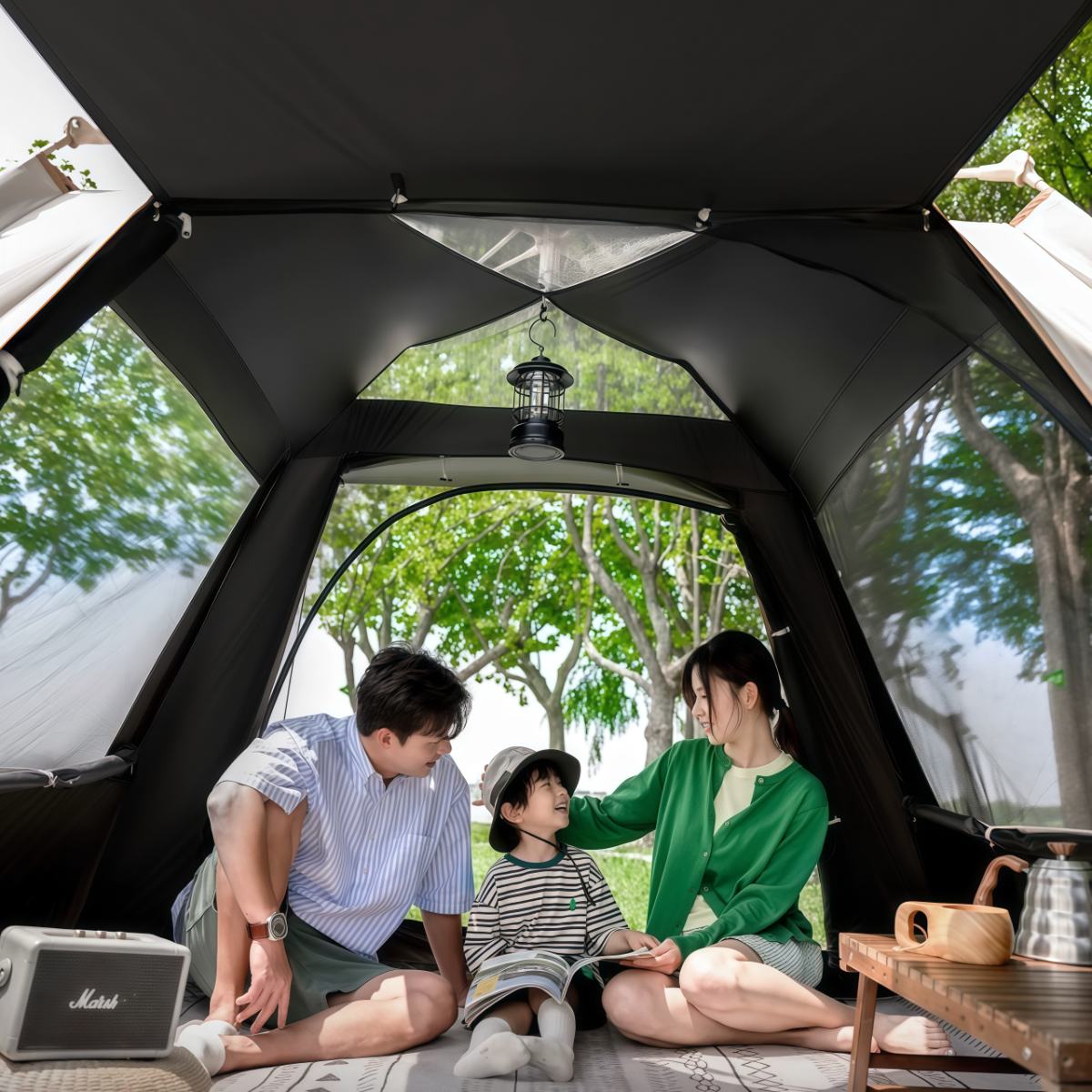 武汉雨具网·帐篷野营过夜便携式折叠天幕二合一露营装备防暴雨自动野外·产品图3
