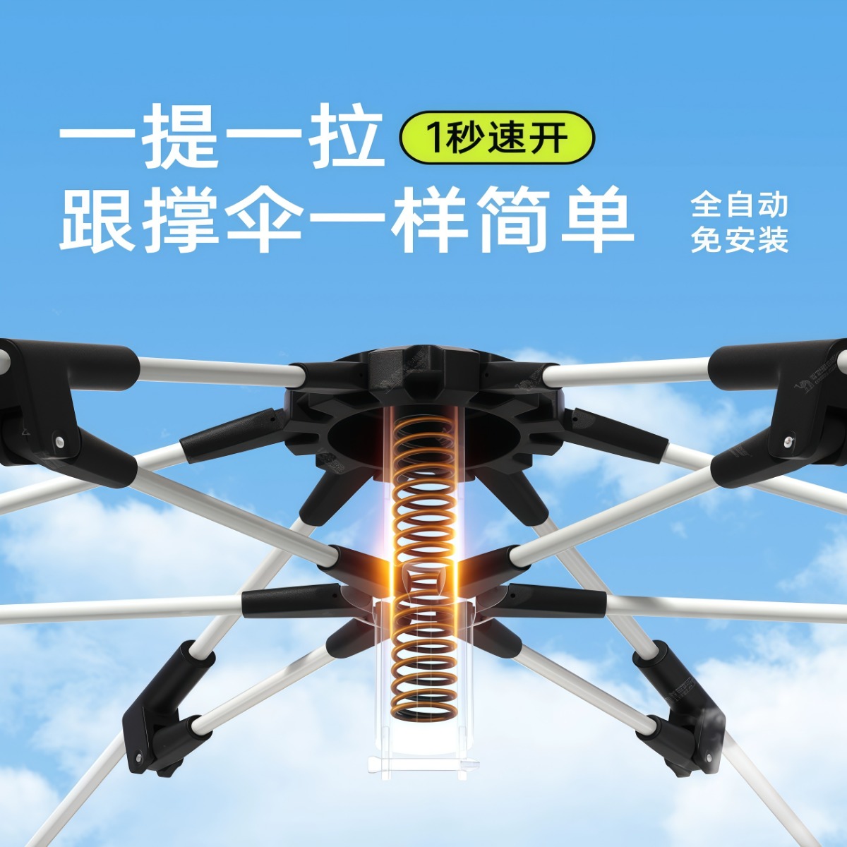 武汉雨具网·六角全自动帐篷户外露营折叠免搭速开便携野营厚过夜装备全套·产品图2