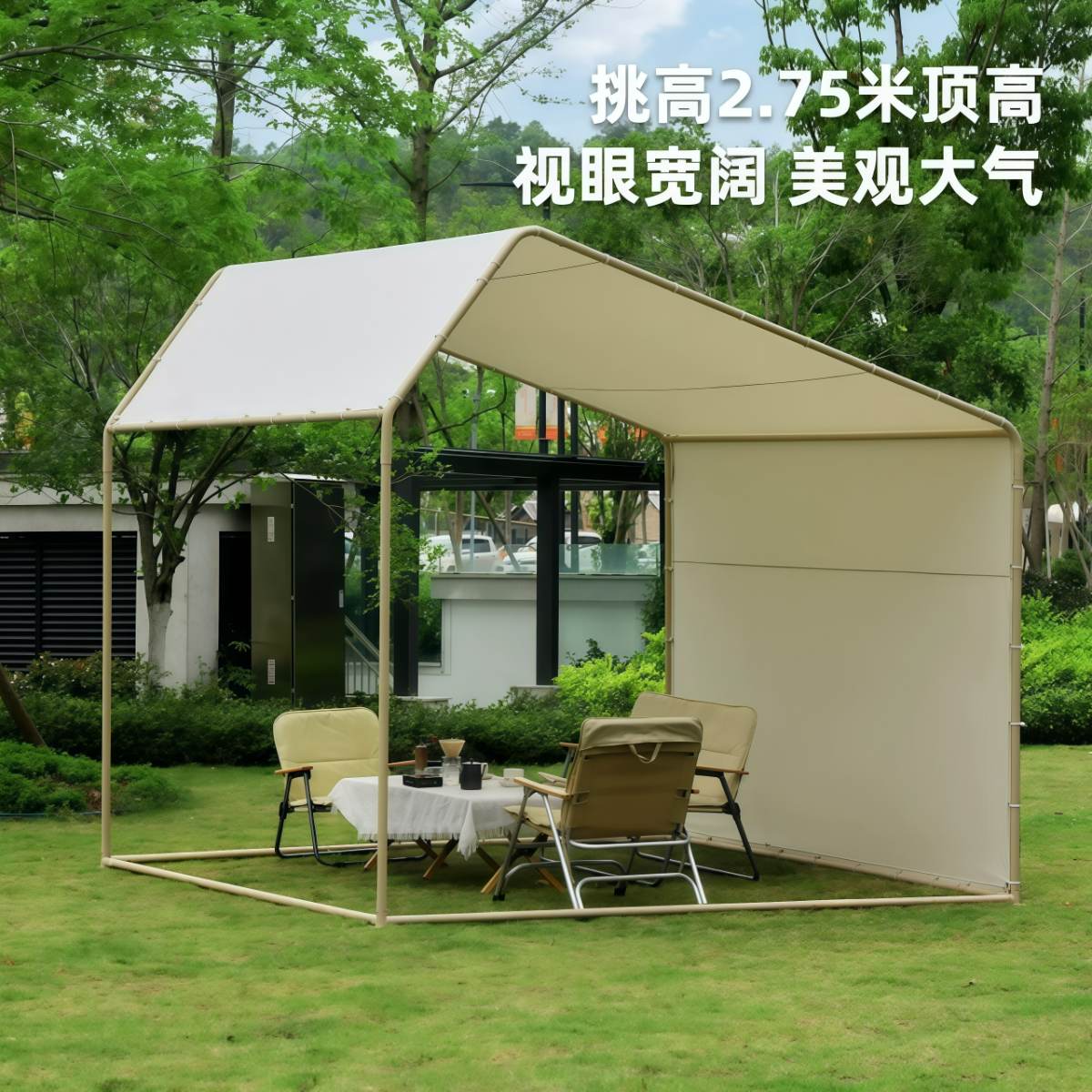 武汉雨具网·户外斜顶摆摊位集市帐篷遮阳防雨简易雨棚商用广告活动篷房·产品图2