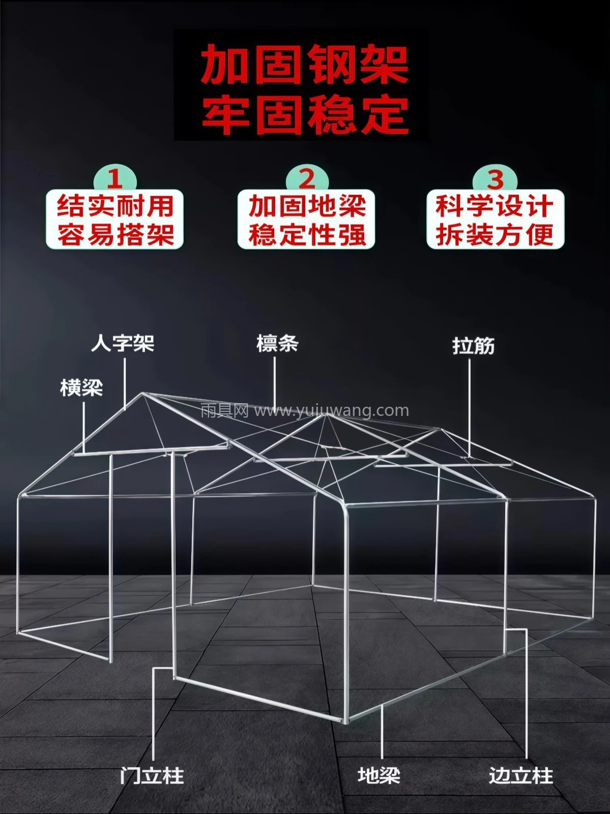 户外工程工地施工加厚防雨帆布野外救灾养蜂民用冬季保暖棉大帐篷 - 详情图
