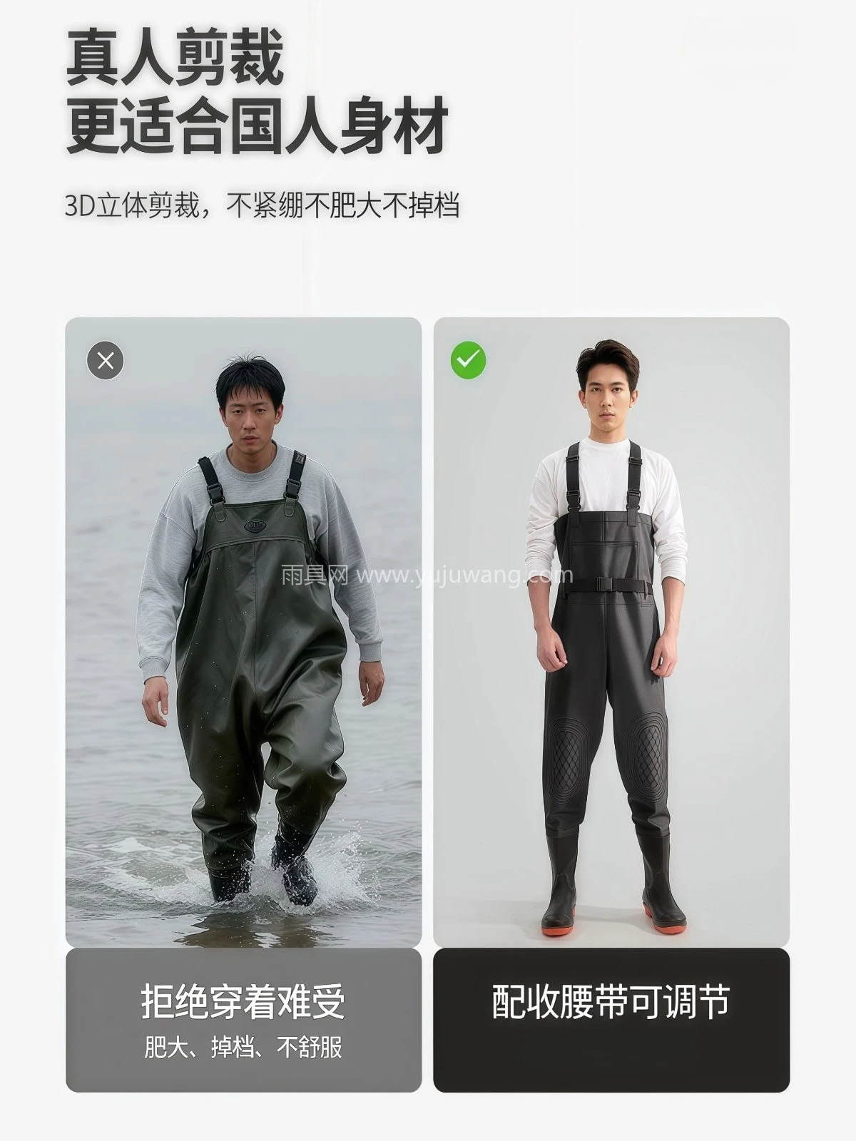 全身加厚下水裤男士新款防水裤水鞋连体抓鱼雨裤赶海连体裤 - 详情图