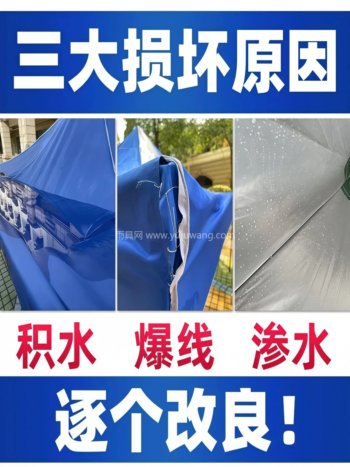 【双层加厚防晒】雨棚四角集市折叠摆摊遮阳顶棚帐篷广告大伞顶布 - 详情图