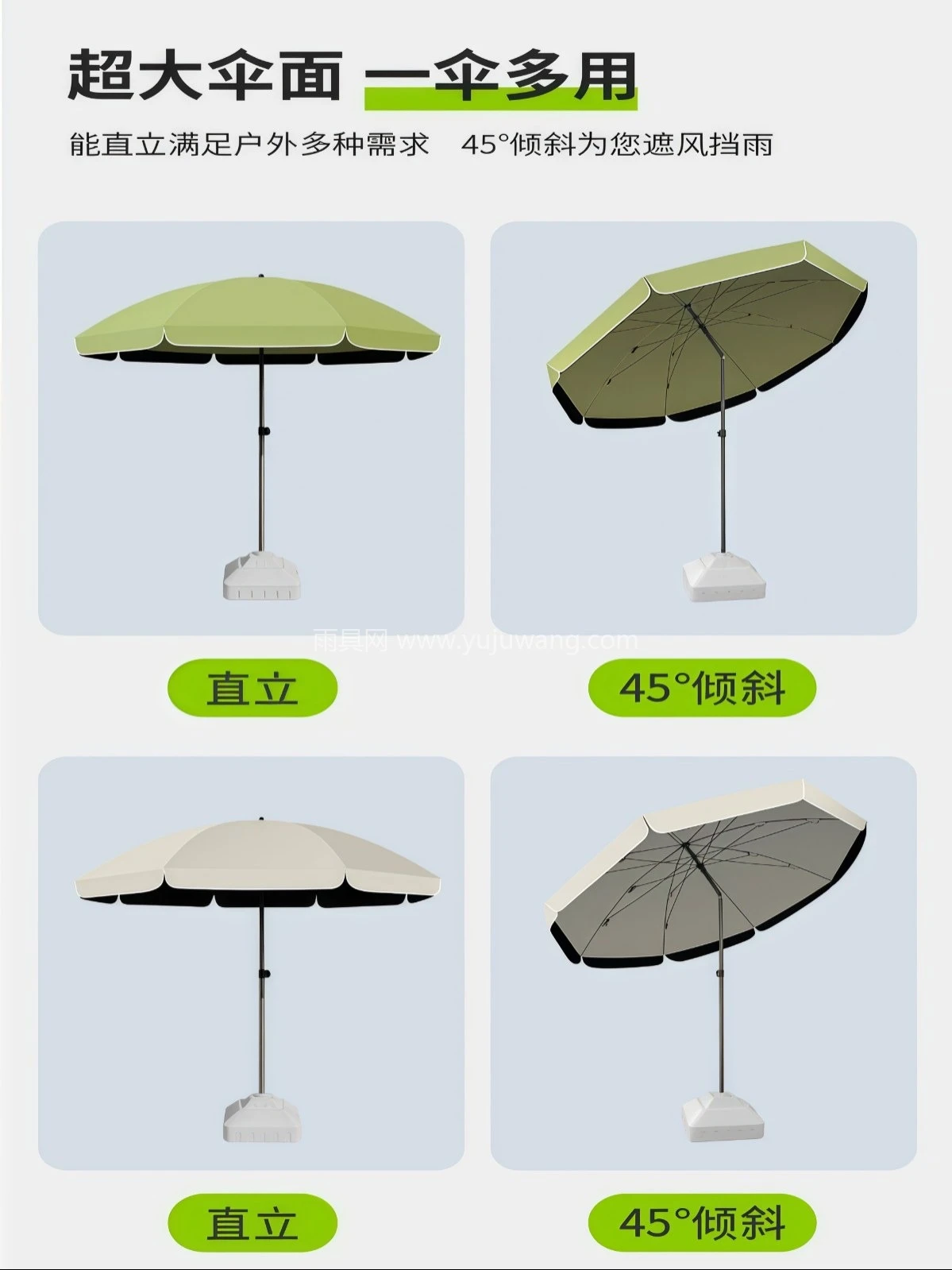 遮阳伞摆摊专用雨伞可倾斜大型户外太阳伞庭院伞雨棚双层黑胶伞面 - 详情图
