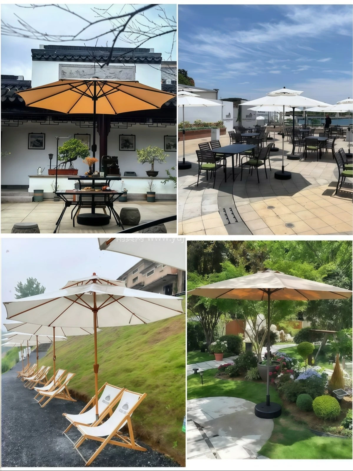 户外遮阳伞室外庭院花园半边摆摊太阳伞防晒露营保安亭岗亭罗马伞 - 详情图