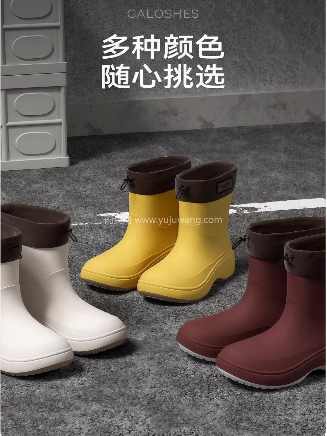 2026新款短筒雨鞋女款防滑防水时尚加厚耐磨洗车雨天外穿雨靴胶鞋 - 详情图