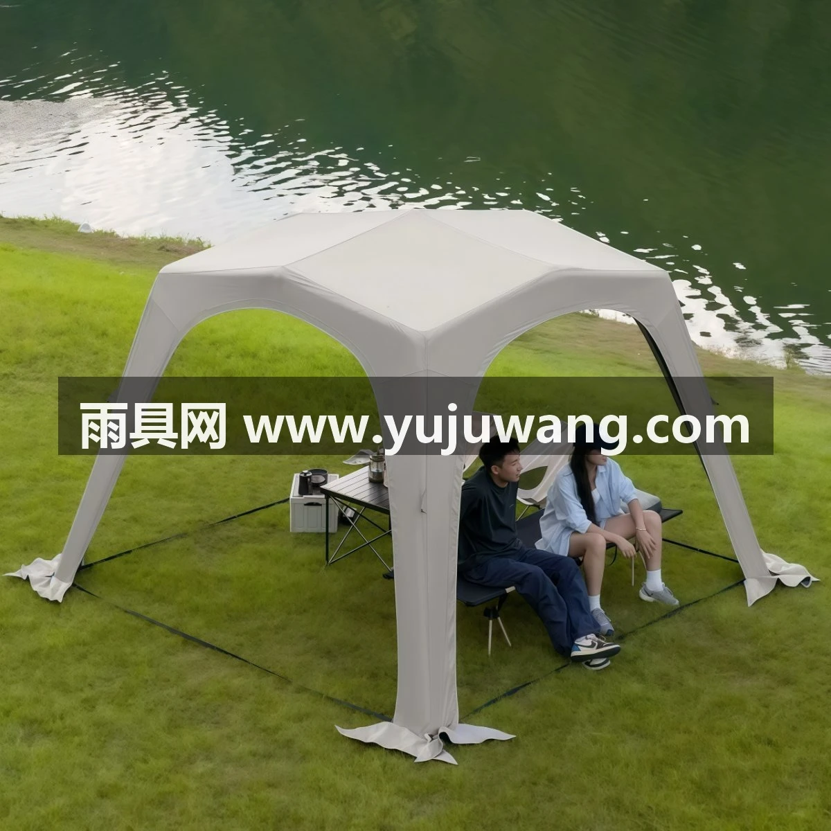 武汉雨具网·充气帐篷自动穹顶天幕速开户外露营钛黑胶遮阳棚野营防晒防雨免搭·产品图4