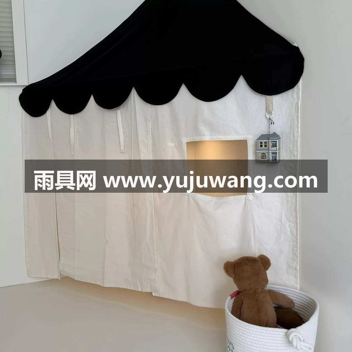 武汉雨具网·儿童布制墙角落帐篷游戏屋室内外亲子互动手工黑顶小房子玩具·产品图2