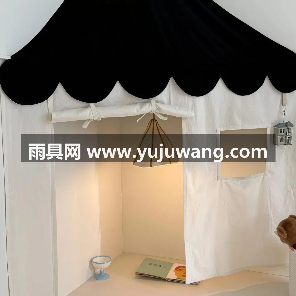 武汉雨具网·儿童布制墙角落帐篷游戏屋室内外亲子互动手工黑顶小房子玩具·产品图4
