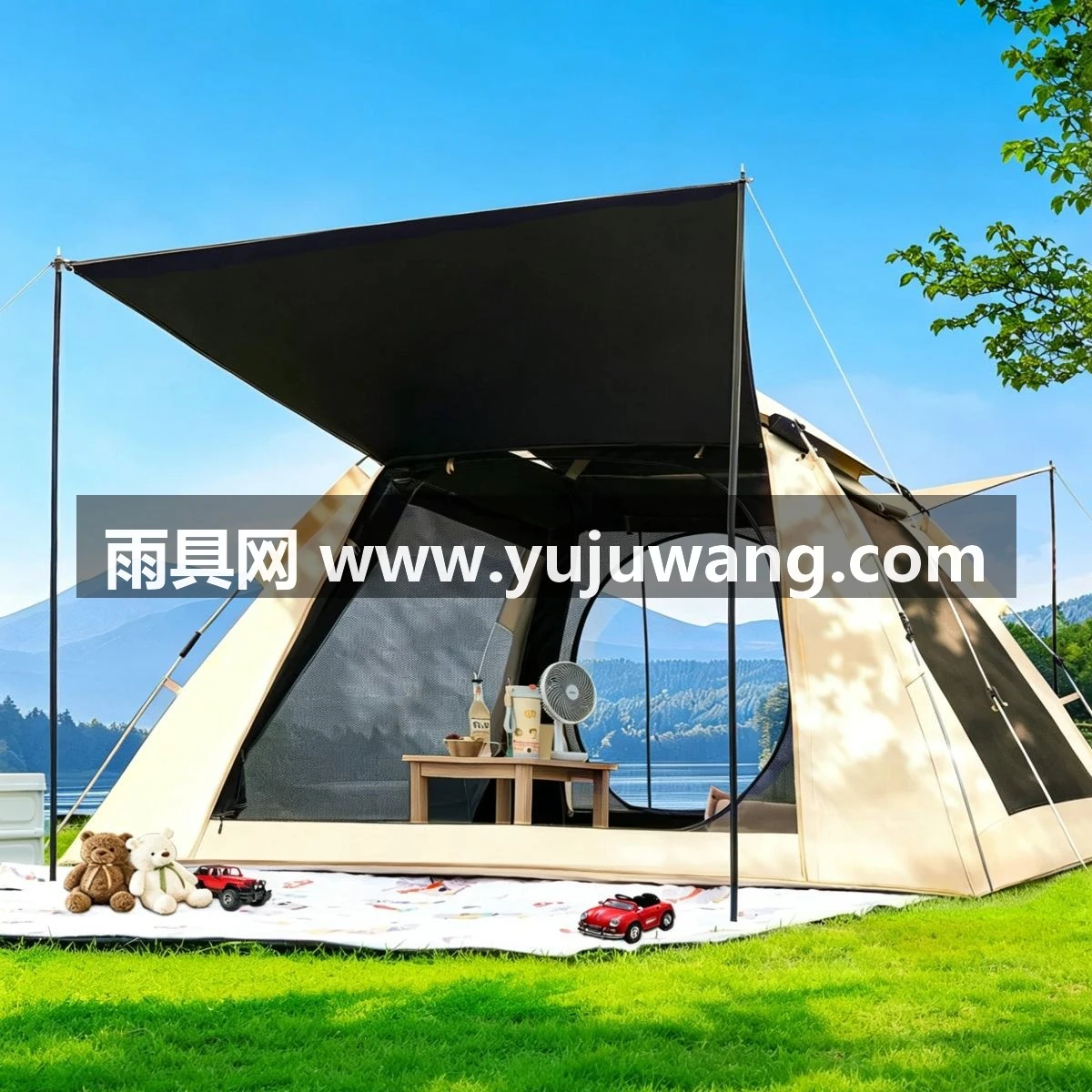 武汉雨具网·帐篷户外便携式折叠自动速开合野营过夜防晒防雨加厚露营装备全套·产品图2