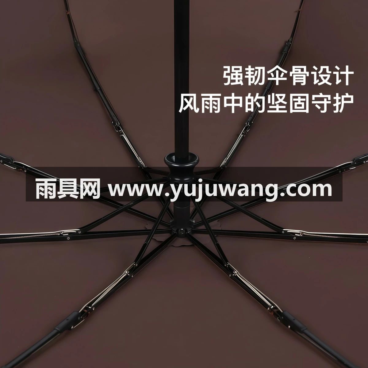 武汉雨具网·英伦商务简约轻便雨伞男女士加固结实抗风高颜值复古全自动折叠伞·产品图4