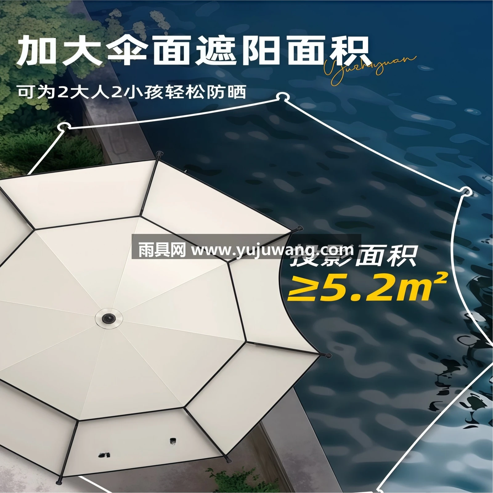 武汉雨具网·户外遮阳伞太阳伞沙滩露营天幕伞露营车雨伞·产品图3