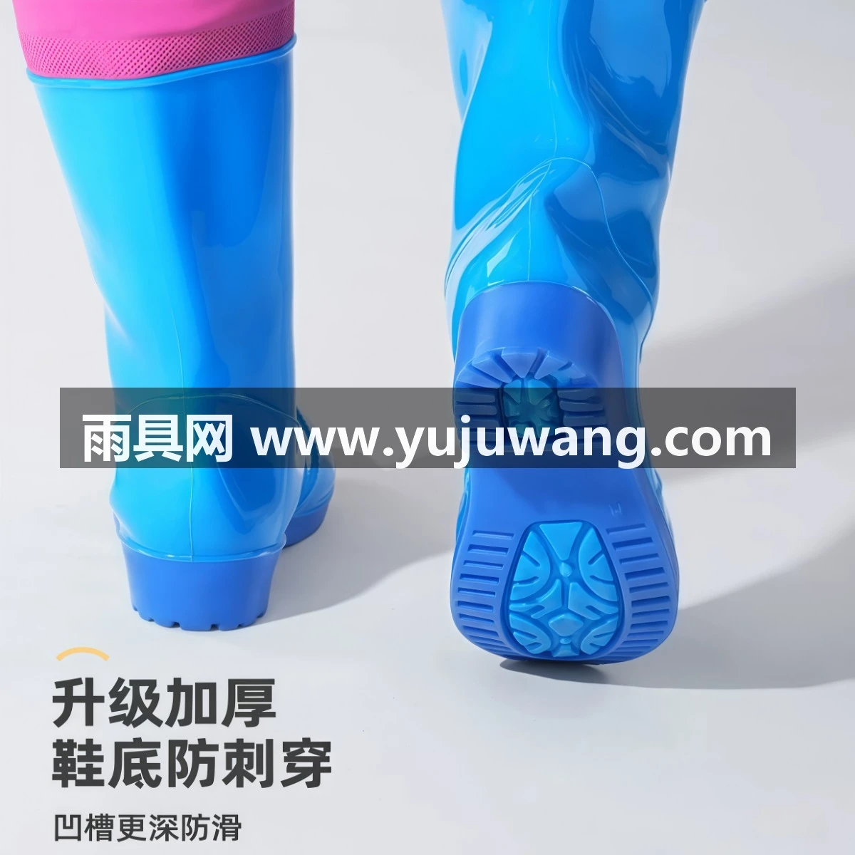 武汉雨具网·女款下水裤赶海装备成人防水衣下半身涉水服水叉水鞋连体全身雨裤·产品图5