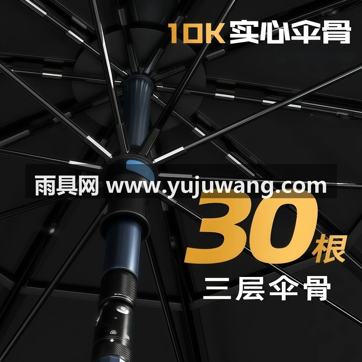 武汉雨具网·摆摊专用雨伞大型户外遮阳伞加厚黑胶防晒抗大风防雨专用雨伞·产品图5
