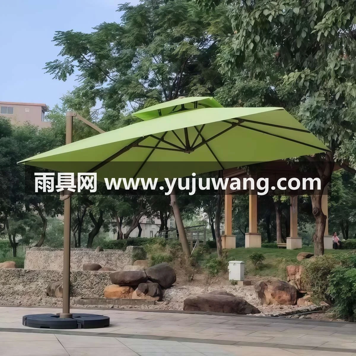 武汉雨具网·咖啡厅奶茶店商用店铺外摆遮阳灯伞定制露台户外大型花园庭院子伞·产品图2
